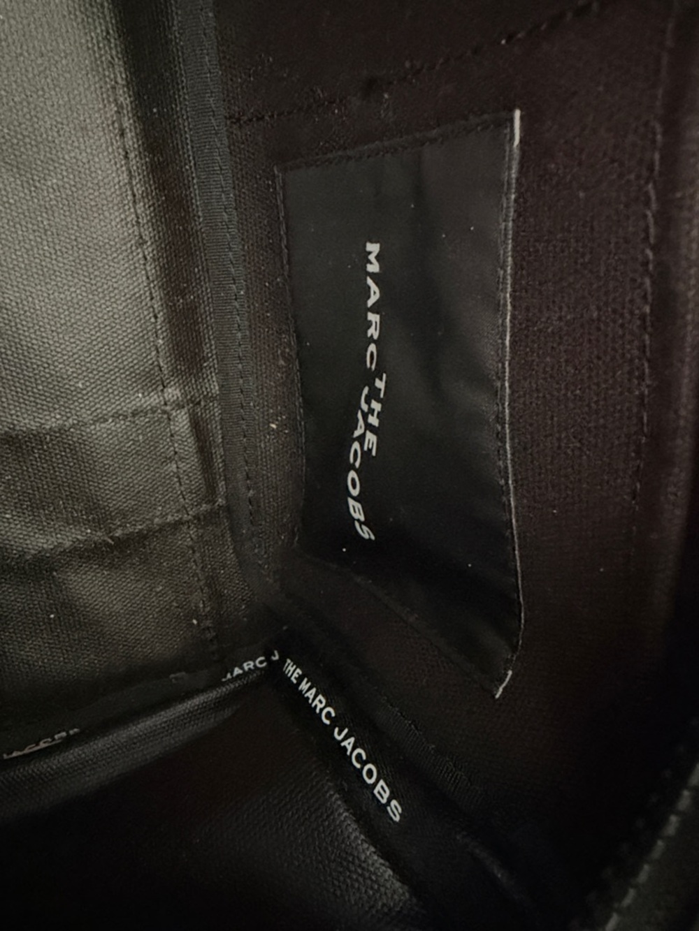 Marc Jacobs Black Canvas Tote Bag with Logo Strap - Picture 5 of 12